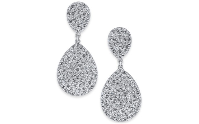 INC Pave Double Drop Earrings