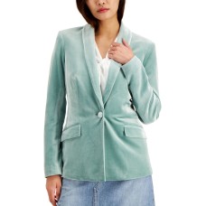 INC Womens  Blazer Velvet Jacket One-Button