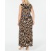 INC Womens Gold Printed Sleeveless V Neck Maxi Sheath Dress, Gold, 1X