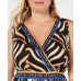 INC Womens Gold Printed Sleeveless V Neck Maxi Sheath Dress, Gold, 2X