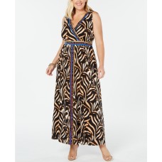 INC Women’s Plus Animal Print Daytime Maxi Dress Gold Size 3X