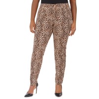 INC Womens Plus Animal Print Tummy Control Pants