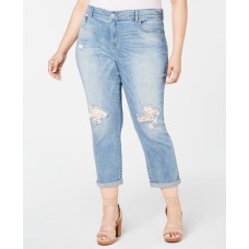 INC Womens Plus Denim Tummy Control Boyfriend Jeans