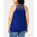 INC Womens Plus Floral Lace Baroque Halter Top Blue, Navy, 0X