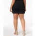 INC Womens Plus Pull On Mid-Rise Casual Shorts, Black, 26W