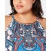 Inc Women’s Plus Size Halter Hardware-Trim Printed Pleated (White, 2X)