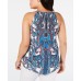 Inc Women’s Plus Size Halter Hardware-Trim Printed Pleated (White, 2X)
