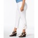 INC Women’s Plus Solid Lace-Hem Capri Pants White Size 18W