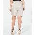 Inc Women’s Plus Stretch Mid-Rise Bermuda Casual Shorts (Beige , Size:22W)