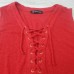 INC Womens Top Red Lace Up Tank Linen Blend Sleeveless V Neck Plus Size, Dark Red, 0X