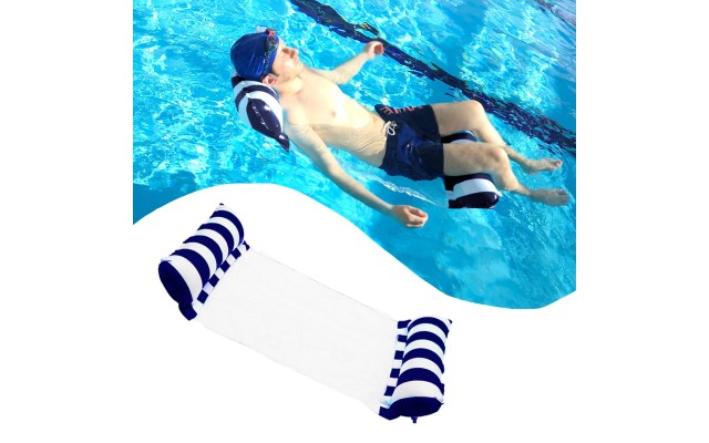 Inflatable Water Hammock Bed, Aqua Lounger, Floating Leisure Hammock Chair for Swimming Pool Or Beach &#8211; Multifunctional Relaxation Aid for Hot Summer Days for Adults, Seniors and Expectant Mothers, Navy