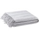  Reeve Ruched Fringe Tassel Soft And Cozy Woven Throw Blanket For Couch (Gray, 50X60)