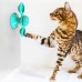 Interactive Indoor Rotating Windmill Toy, Brush, Scratcher For Cats With LED and Catnip Balls, Blue