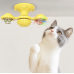 Interactive Indoor Rotating Windmill Toy, Brush, Scratcher For Cats With LED and Catnip Balls, Yellow
