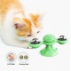 Interactive Indoor Rotating Windmill Toy, Brush, Scratcher For Cats With LED and Catnip Balls, Green