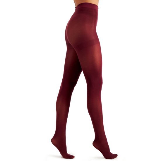 International Concepts Solid Opaque Tights, wine, Medium / Large
