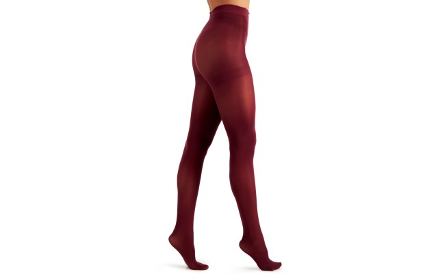 International Concepts Solid Opaque Tights, wine, X-Small / Small