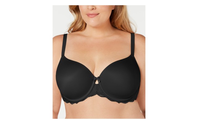 International Concepts Women’s Plus Size Lace-Trim Balconette Bra, Black, 42 DD