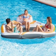 Intex Vista White/Orange/Black 3-person Summer Floating Island Toy for Lake & Sea & Pool