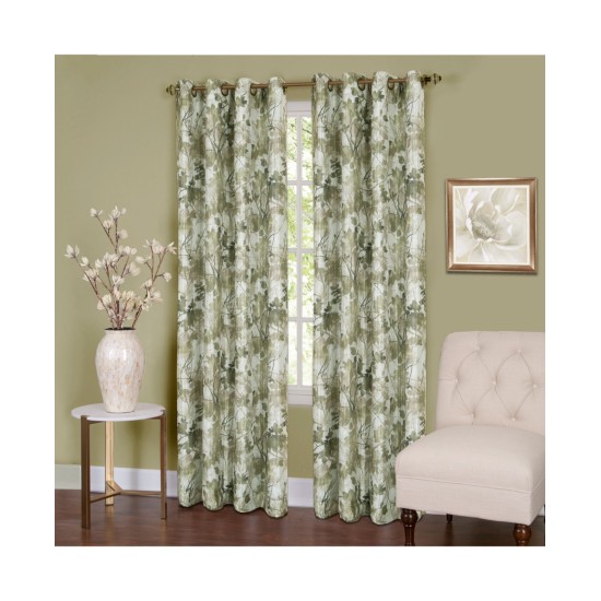 IT WITH  Tranquil Lined Grommet Window Curtain Panel (Green, 50″x63″)