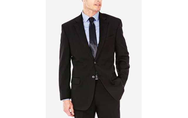 J.M. Men’s Classic/Regular Fit Stretch Sharkskin Suit Jacket