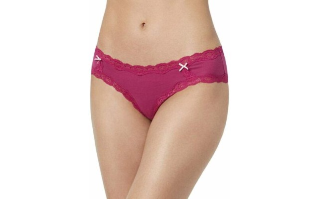  Cotton Lace Trim Hipster Underwear (Magenta Moon, XXL)