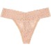  Women’s All Over Lace Thong Underwear (Beige, One Size)