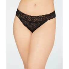 Jenni Women’s Plus One Size Lace Thong Underwear (Classic Black, 1X-3X)