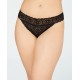  Women’s Plus One Size Lace Thong Underwear (Classic Black, 1X-3X)