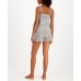  Women’s Printed Cami & Shorts Pajama Set, White, X-Small