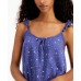  Women's Printed Tank & Shorts Pajama Set, Navy, Large