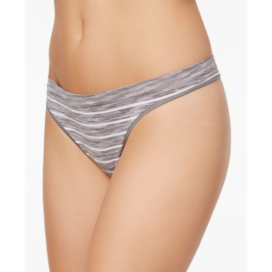  Women’s Seamless Thong Underwear, Grey Stripe, XX-Large
