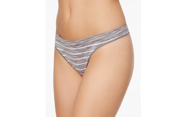  Women’s Seamless Thong Underwear, Grey Stripe, XX-Large