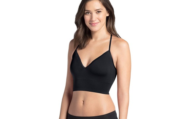  Women’s Bras Natural Beauty Removable Cup Bralette with Back Closure (Black, Large)