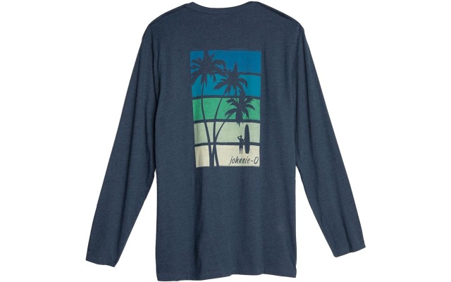  Striped Palm Tree Long-Sleeve Graphic Tee XL