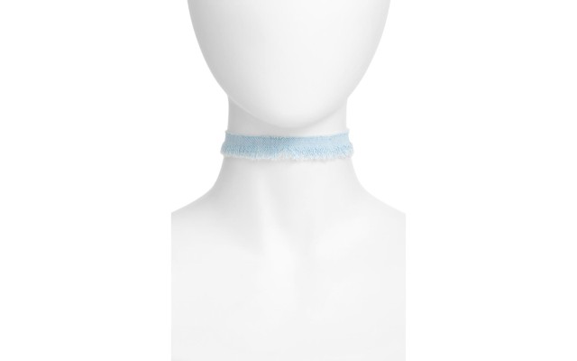  Sky Denim Choker Necklace, 11″