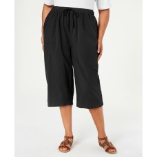 Karen Scott Comfort Waist Drawstring Pull On Capri Pants