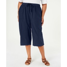 Karen Scott Comfort Waist Drawstring Pull On Capri Pants