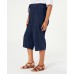  Comfort Waist Drawstring Pull On Capri Pants, Navy, 0X