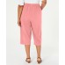  Plus Comfort Waist Pull On Capri Pants, Pink, 2X