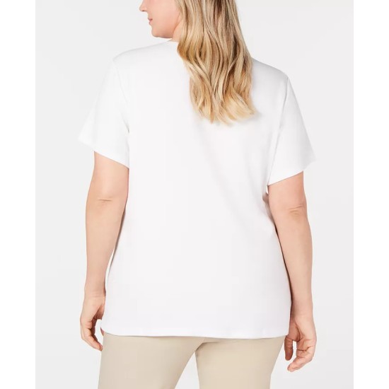  Plus Size Anchor T-Shirt – White, 2X
