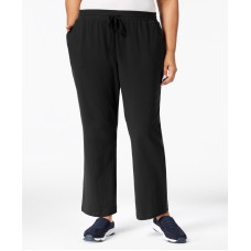 Karen Scott Plus Size Drawstring Waist Soft Pants (Black , Size 0X)