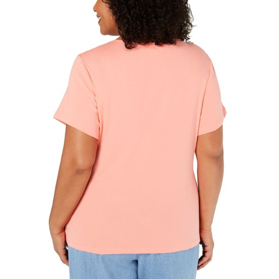  Embellished T-Shirt Petite Small – Orange