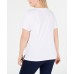  Plus Size Lace-Up Cotton Top