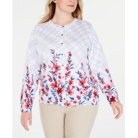 Karen Scott Plus Size Liberty Dream Cardigan Sweater  Natural White, Natural, 1X