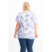  Plus Size Mixed-Print T-Shirt, Light Blue Heather, Blue, 2X