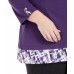  Plus Size Plaid-Trim Top Blouse (Purple , Size:1X)