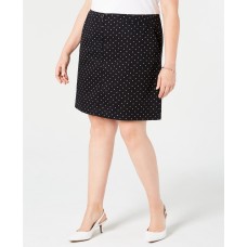 Karen Scott Plus Size Polka Dot Print Skort,- Black