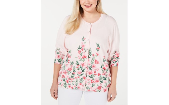  Plus Size Poppy Dream Cardigan (Pink , Size: 0X )