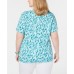  Plus Size Printed T-Shirt – 0X, Blue